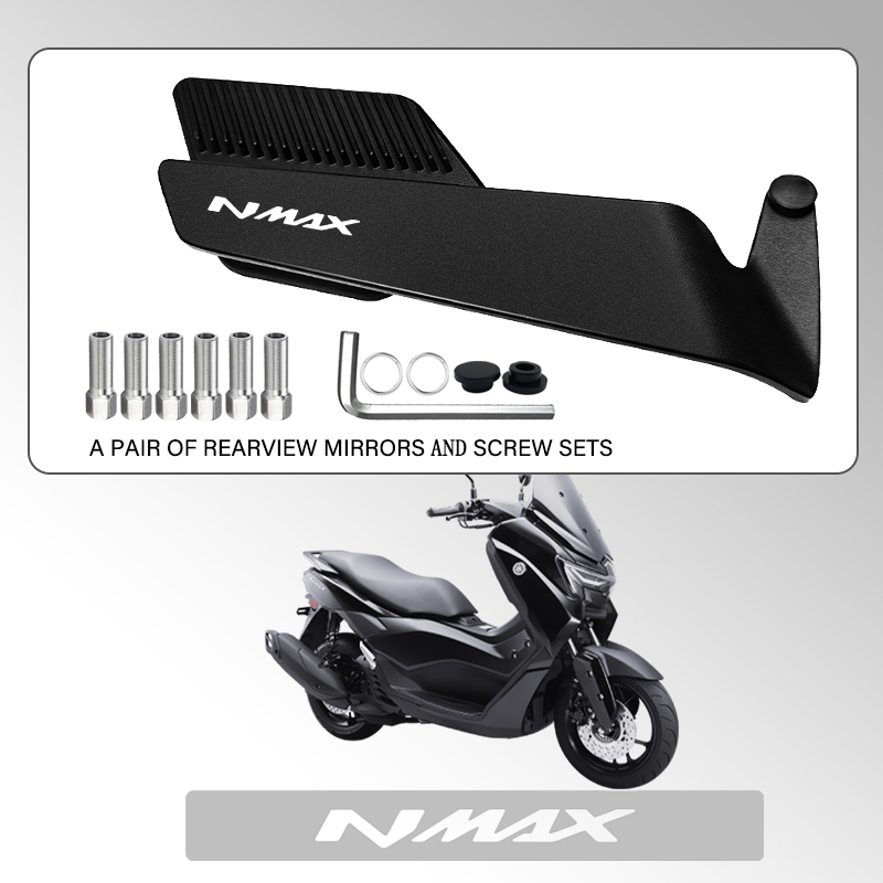 Nmax Tech Max Accessories - Motosiklet Arka Görüş Aynası, Katlanabilir Yan