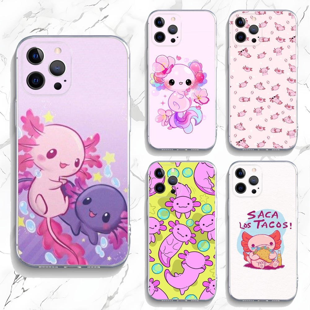 Tech Accessories Apple - Sevimli Axolotl Telefon Kılıfı iPhone 15,14,13,12,11