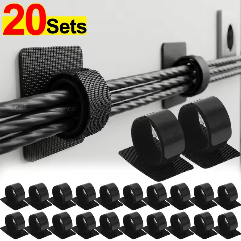 Tech Room Accessories - Yapışkanlı Masa Altı Kablo Bağları Tel