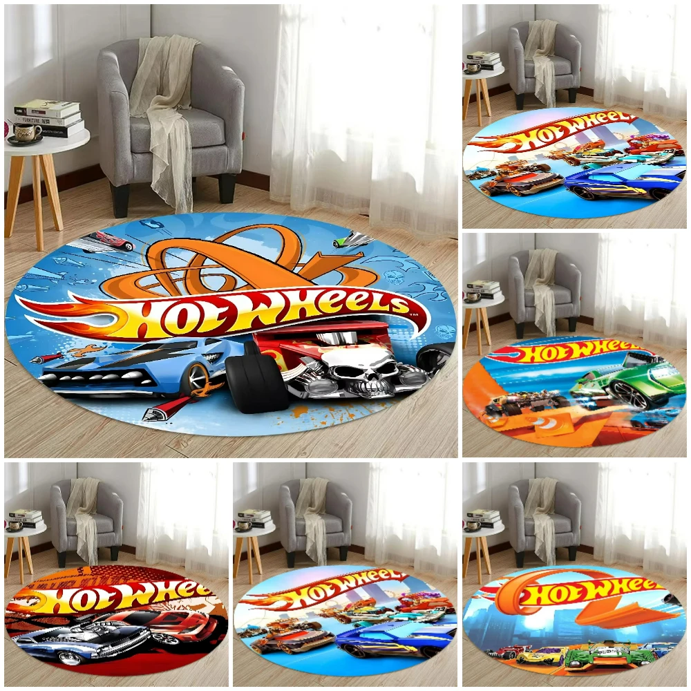 Tech Room Accessories - Hot Wheels Arabalar HD Baskılı Yuvarlak