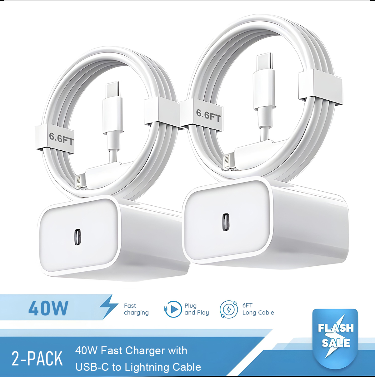 Tech Accessories Apple - 2-4 Set 40W Hızlı Şarj Cihazı